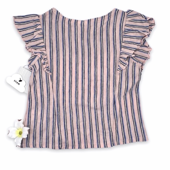 NWT Stem Flutter Sleeve Striped Top, 2T - Picture 2 of 8
